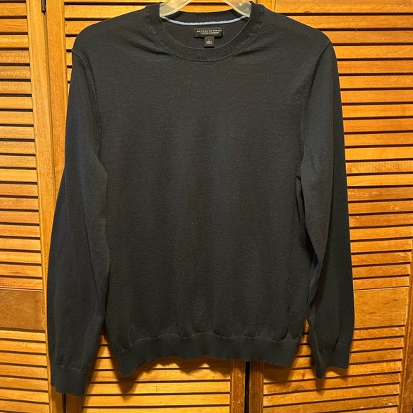 Banana Republic Navy Blue Crewneck Cotton Cashmere Sweater - Picture 2 of 13